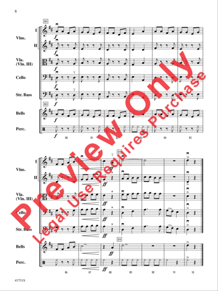 Sleigh Song String Orchestra scores gallery preview page 9