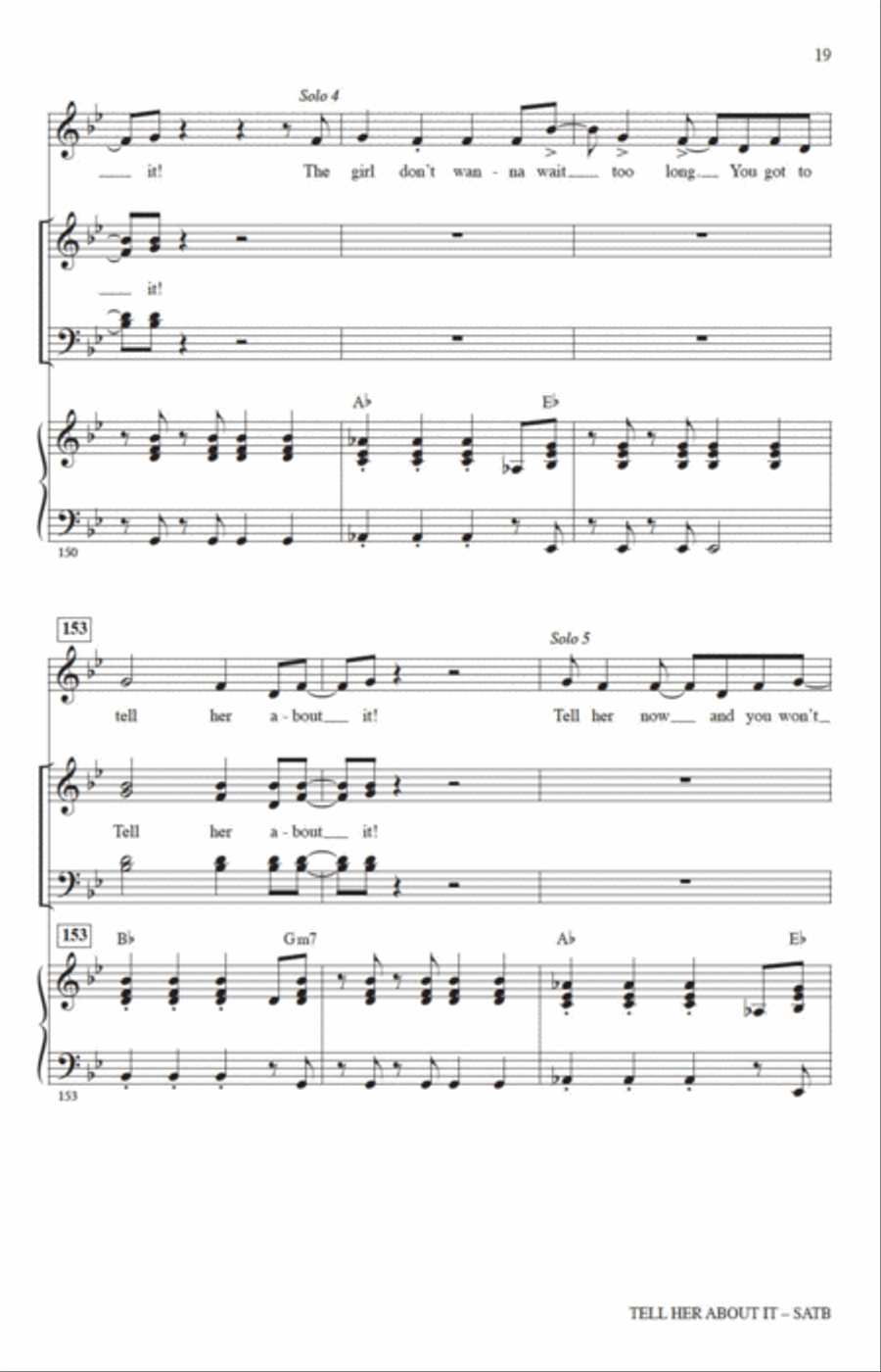 Tell Her About It (arr. Jack Zaino) 4-Part scores gallery preview page 17