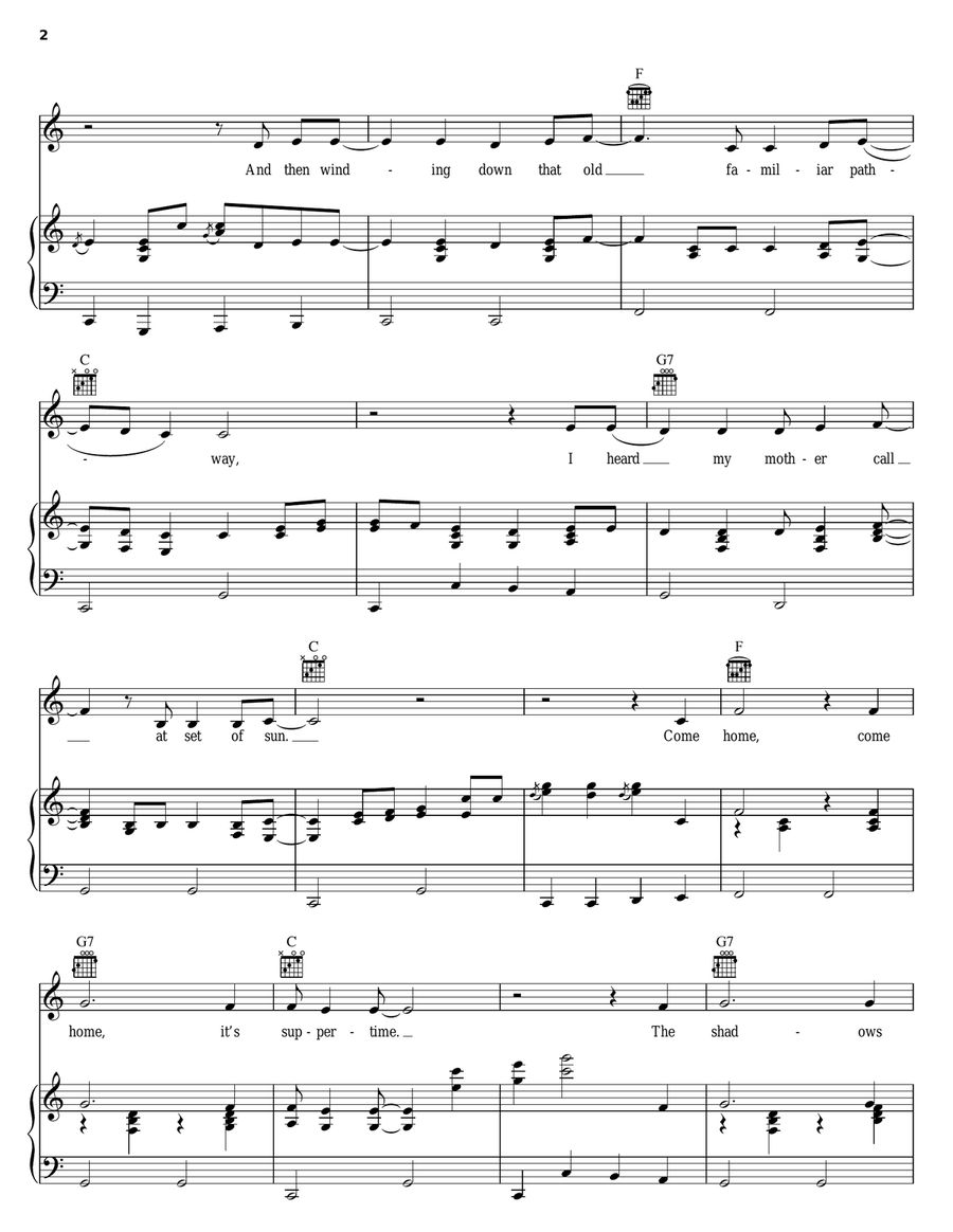Suppertime Piano, Vocal, Guitar scores gallery preview page 2
