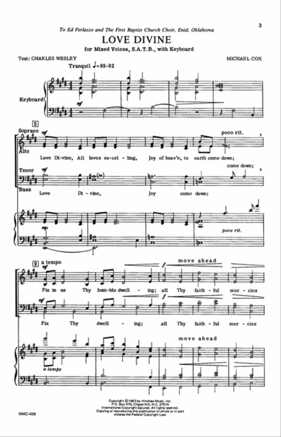Love Divine Love Divine 4-Part scores gallery preview page 2