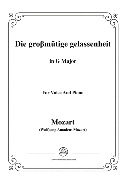 Mozart-Die groβmütige gelassenheit,in G Major,for Voice and Piano image number null