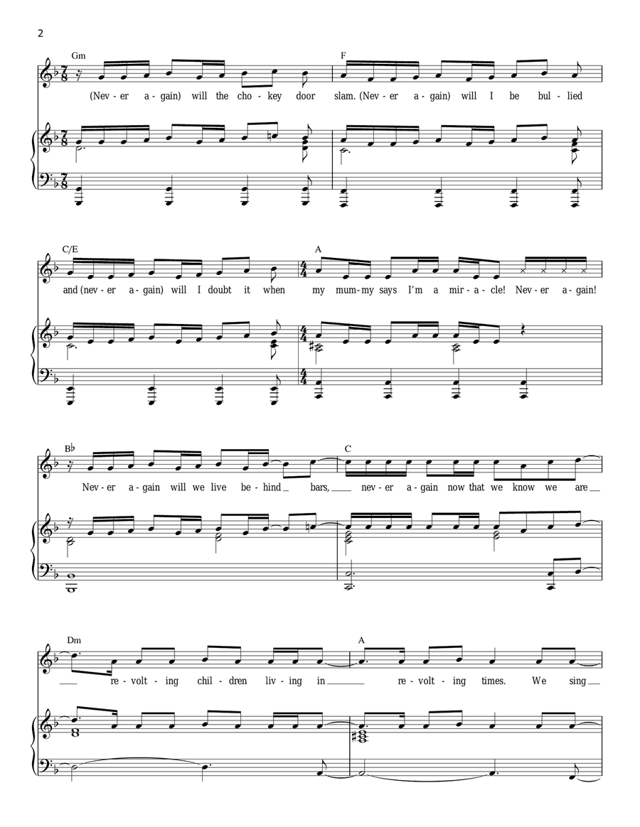 Revolting Children Revolting Children Piano, Vocal scores gallery preview page 2