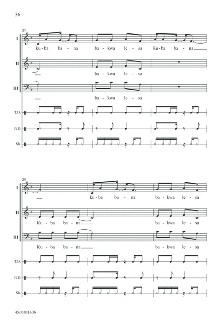 Contemporary Choral Classics 3-Part scores gallery preview page 36