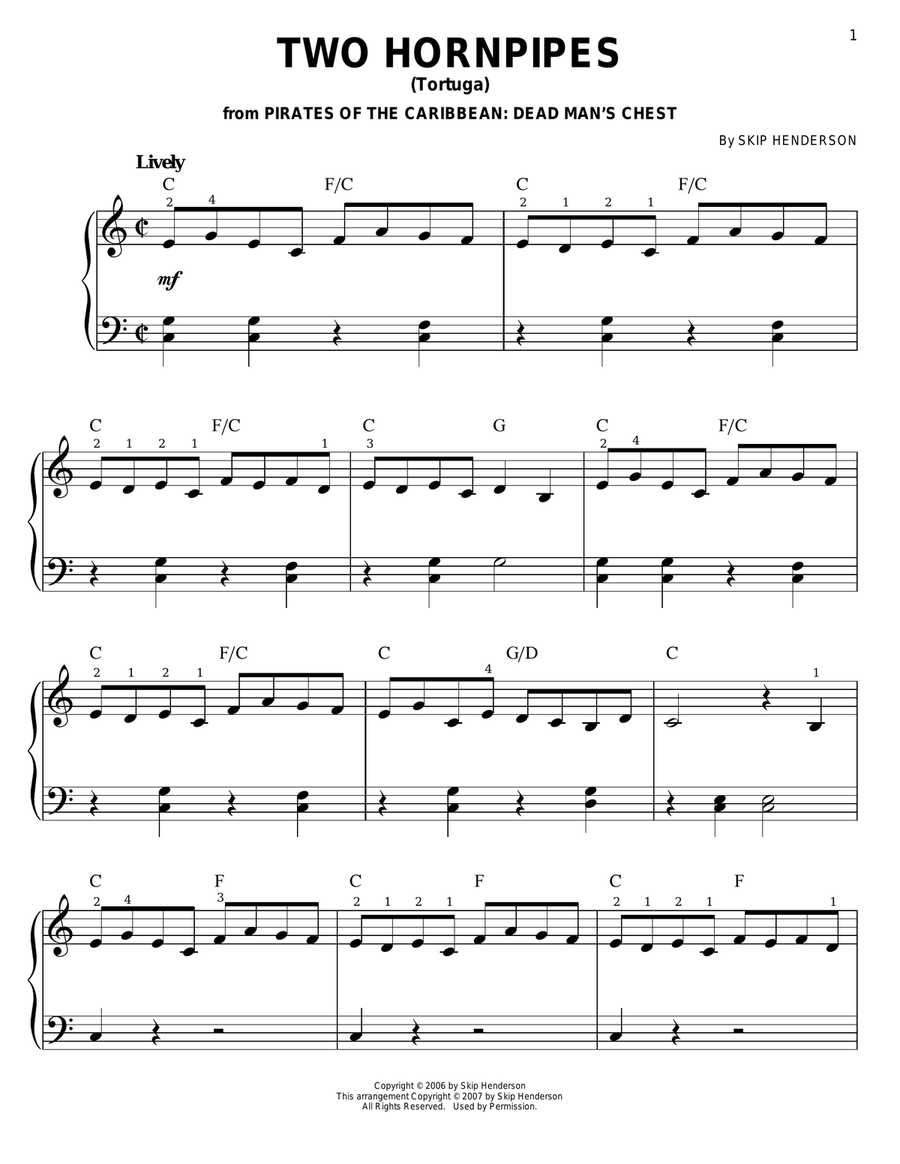 Two Hornpipes (Fisher's Hornpipe) Horn scores gallery preview page 1
