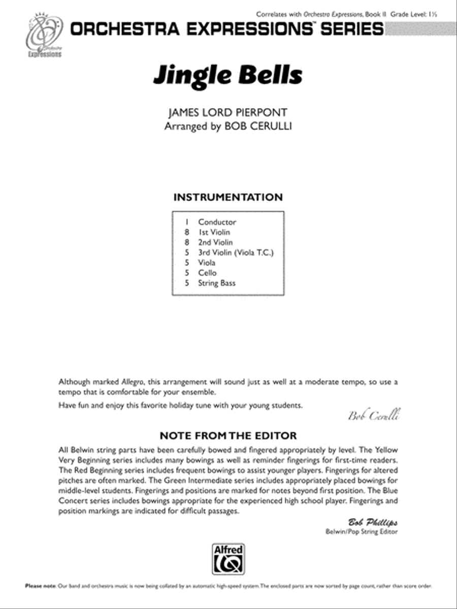 Jingle Bells: Score String Orchestra scores gallery preview page 1