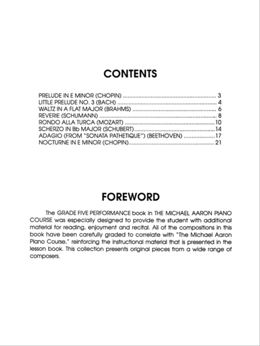 Michael Aaron Piano Course Performance Piano Method scores gallery preview page 5