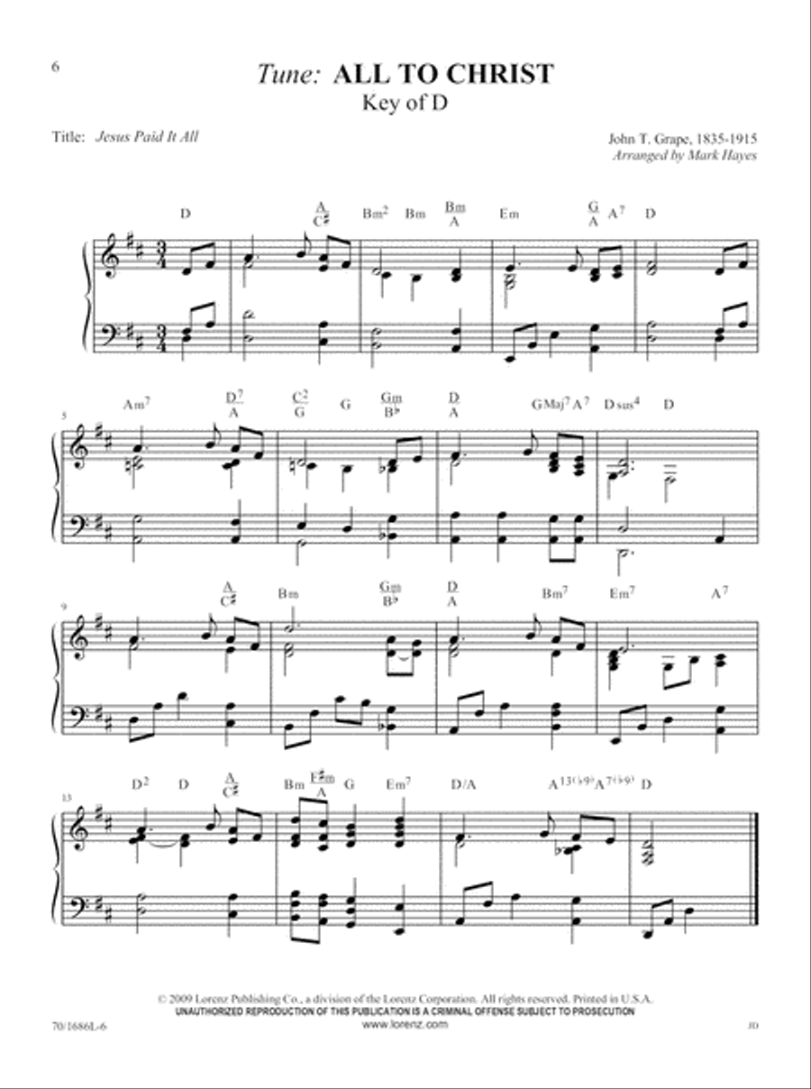 Hymn Harmonizations by Hayes, Vol. 2 Piano Solo scores gallery preview page 6