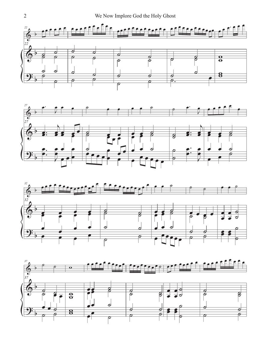 We Now Implore God The Holy Ghost (Hymn Tune: NUN BITTEN WIR) Flute Solo scores gallery preview page 2