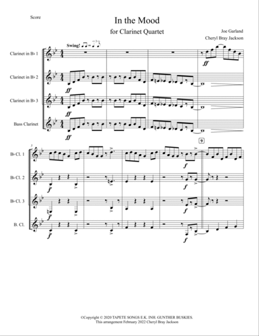 In The Mood Woodwind Quartet scores gallery preview page 2
