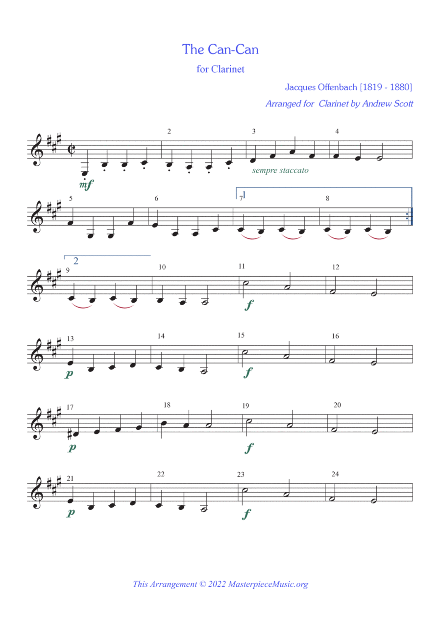 The Can-Can B-Flat Clarinet scores gallery preview page 1