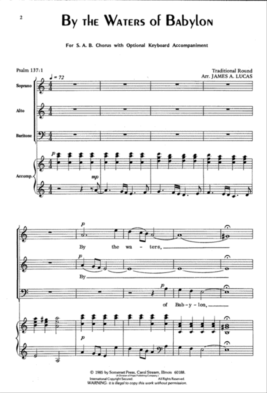 By the Waters of Babylon By the Waters of Babylon 3-Part scores gallery preview page 2