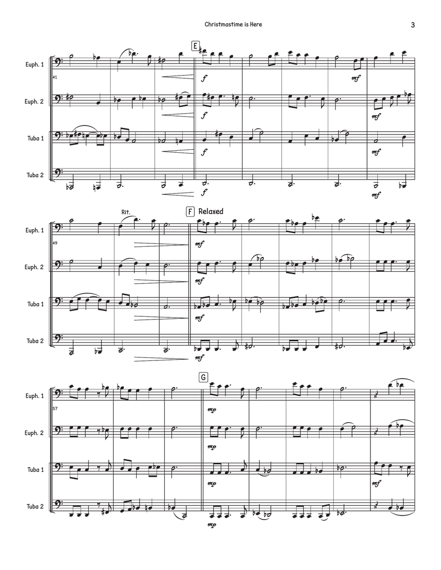 Christmas Time Is Here Brass Quartet scores gallery preview page 3