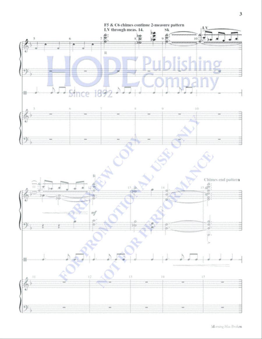Morning Has Broken Morning Has Broken Handbell Choir scores gallery preview page 3