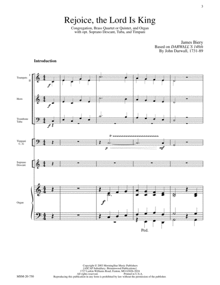 Festive Hymn Settings for Congregational Singing Set 1: Christ the King