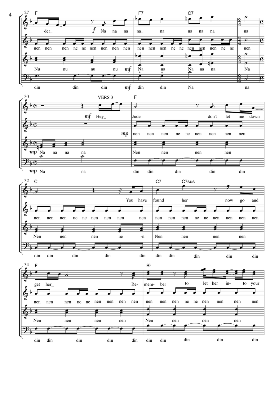 Hey Jude 4-Part scores gallery preview page 4