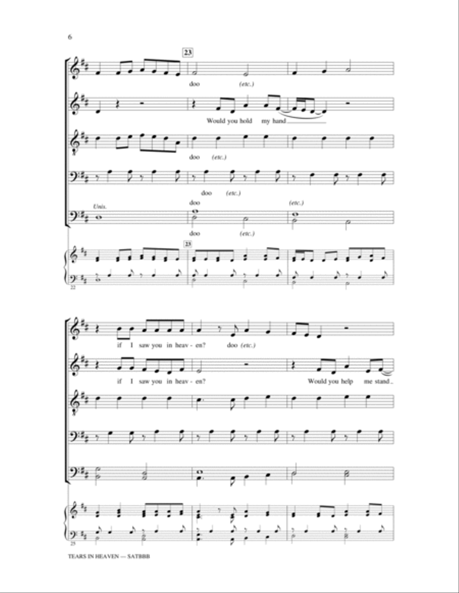 Tears In Heaven (arr. Christopher Gabbitas) 4-Part scores gallery preview page 5