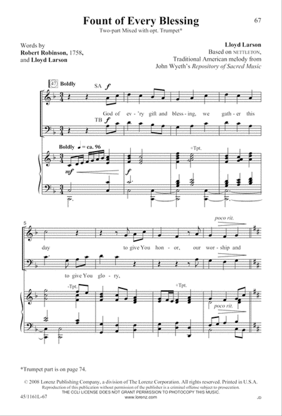 Hymns We Love to Sing 3-Part scores gallery preview page 68