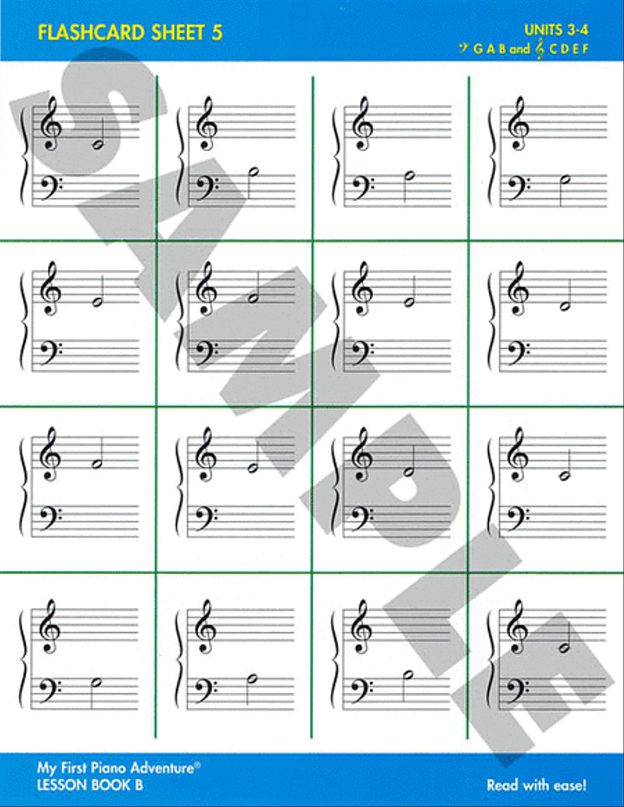 My First Piano Adventure® Flashcard Sheets Piano Method scores gallery preview page 4