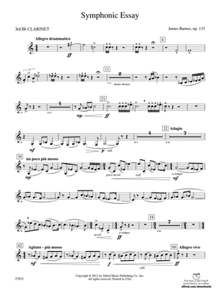 Symphonic Essay: 3rd B-flat Clarinet