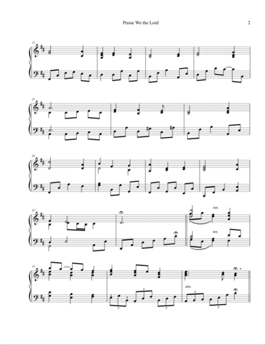 Praise We the Lord Who Made All Beauty Piano Solo scores gallery preview page 2