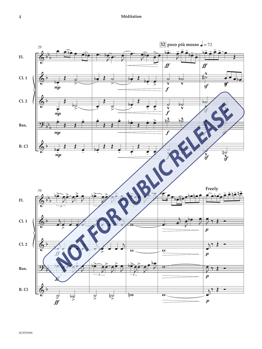 Meditation Meditation Woodwind Quintet scores gallery preview page 5