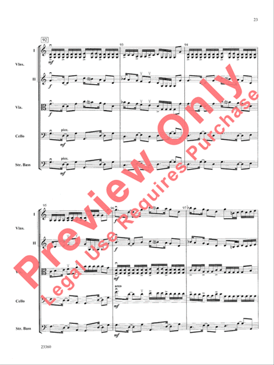 Folk Tune Air and Fiddler's Fury String Orchestra scores gallery preview page 24