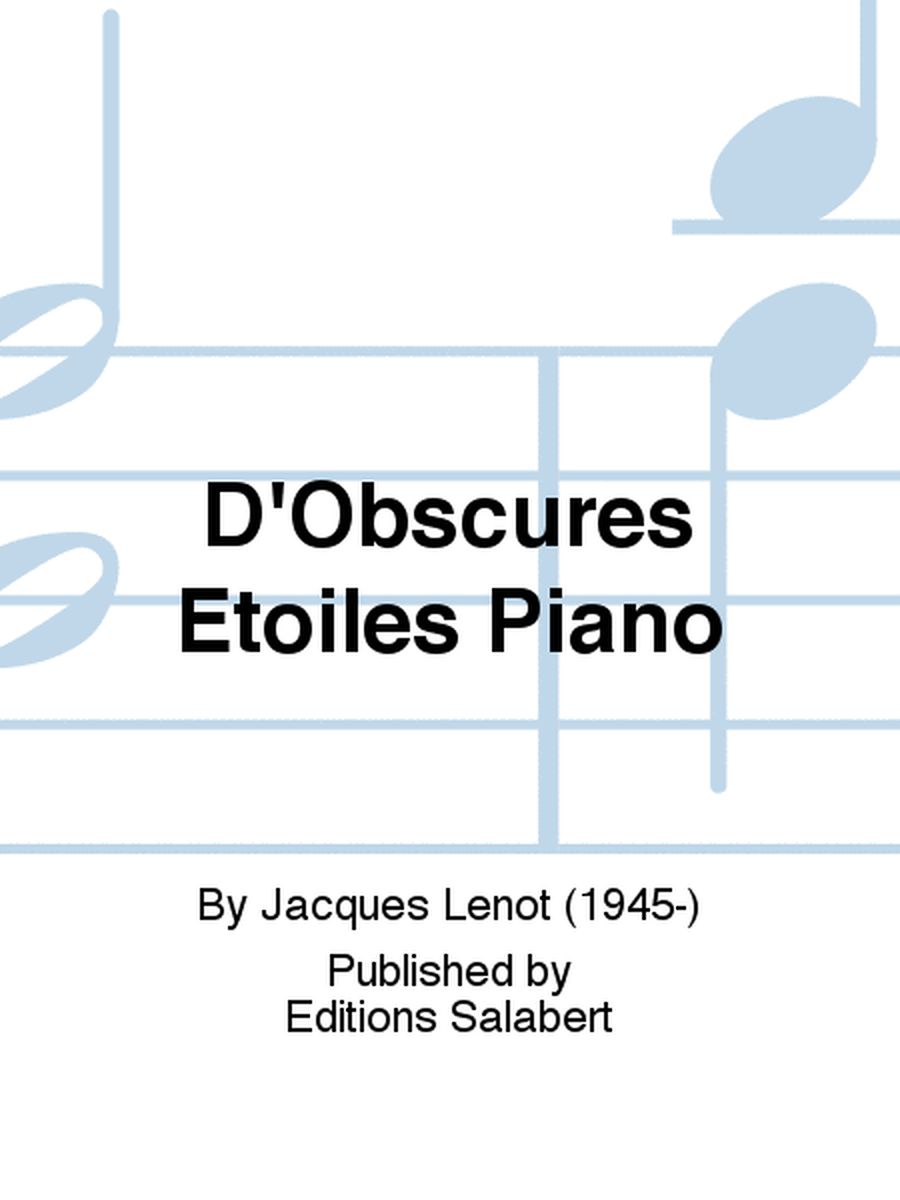 D'Obscures Etoiles Piano