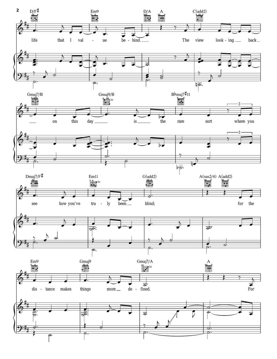 The Girl With His Smile And My Eyes Piano, Vocal, Guitar scores gallery preview page 2