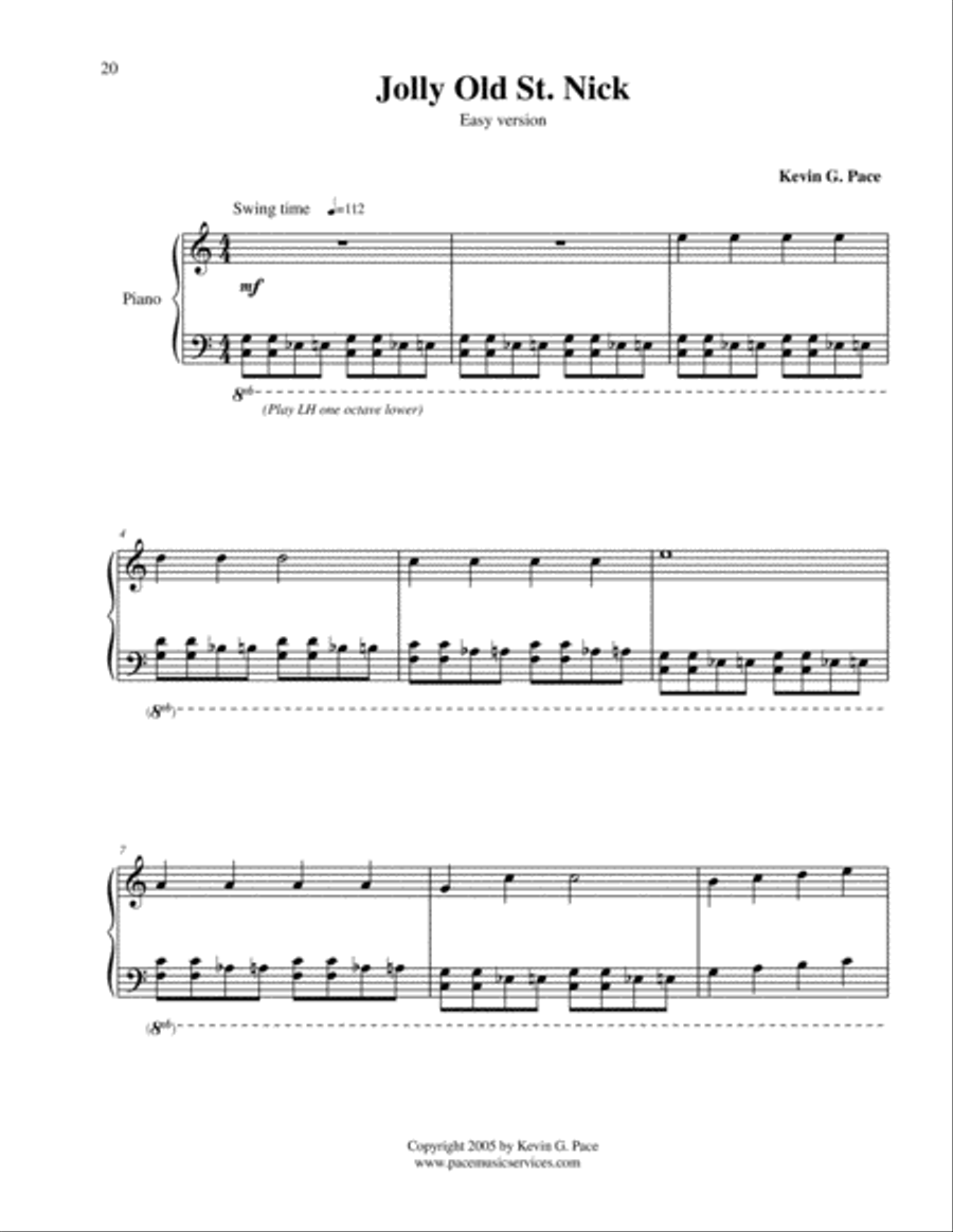 Jolly Old St. Nicholas Boogie - easy piano solo Easy Piano scores gallery preview page 2