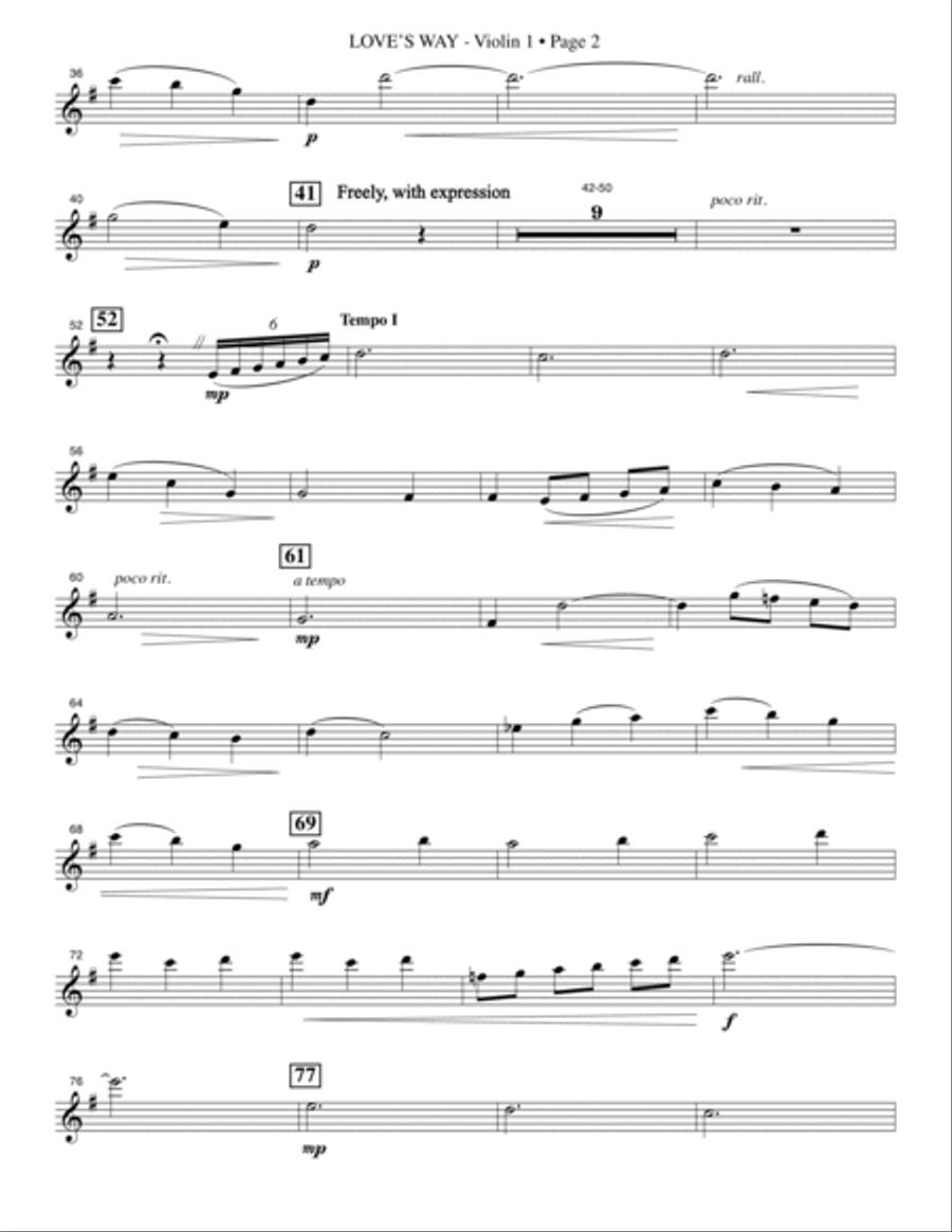 Love's Way - Violin 1 Love's Way - Violin 1 Choir scores gallery preview page 2