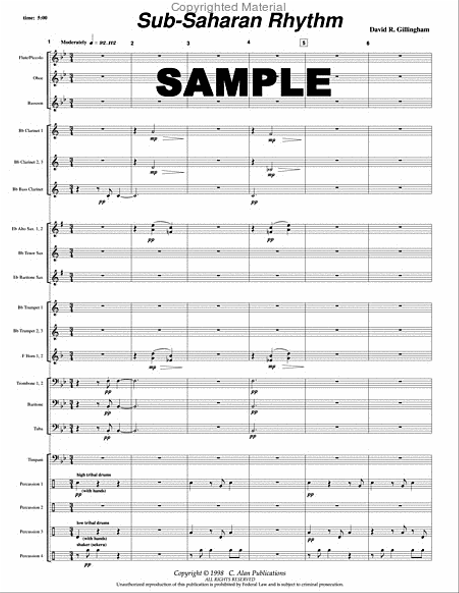 Subsaharan Rhythm Concert Band scores gallery preview page 2