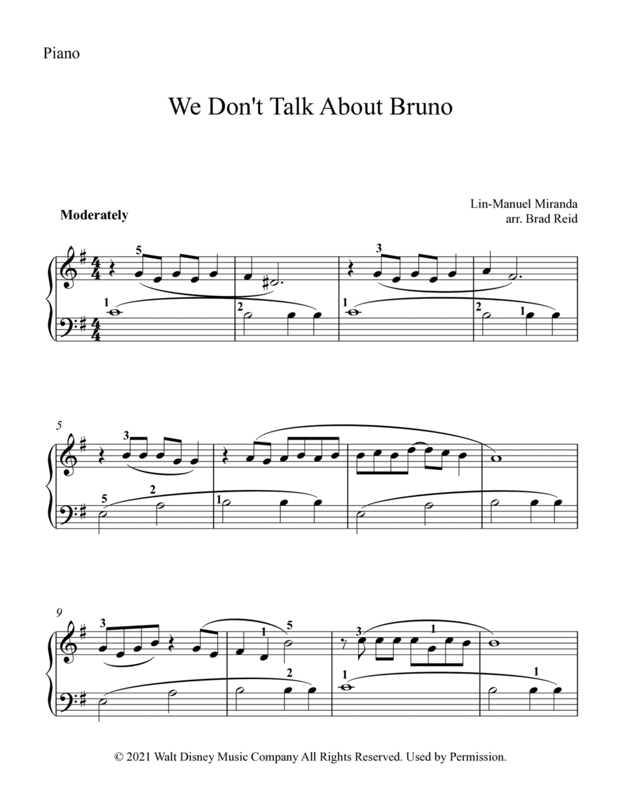 We Don't Talk About Bruno Easy Piano scores gallery preview page 1