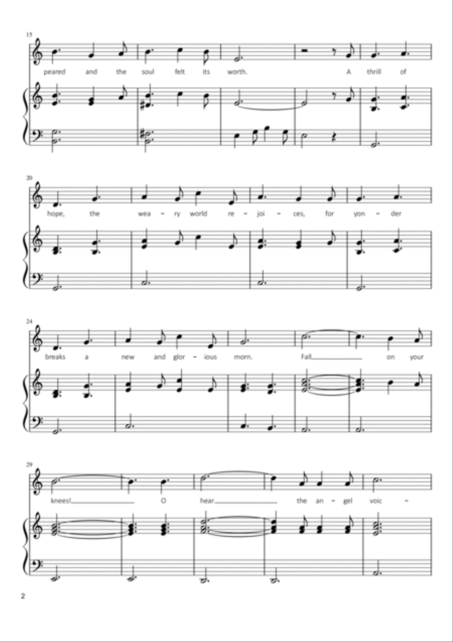 O Holy Night - Easy Piano Voice scores gallery preview page 2