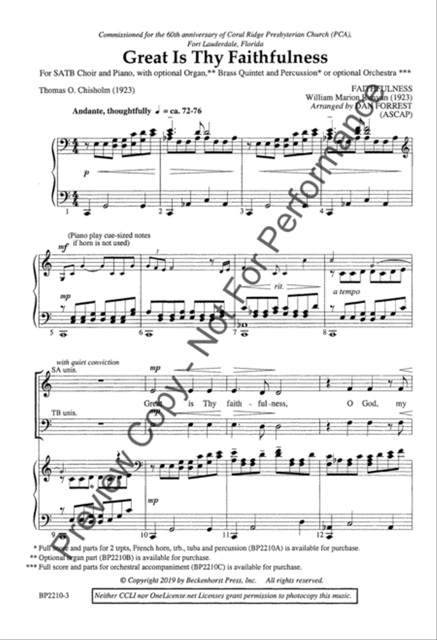 Great Is Thy Faithfulness - Forrest 4-Part scores gallery preview page 2