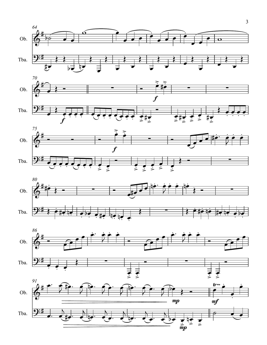 The Stars and Stripes Forever for Oboe and Tuba Oboe scores gallery preview page 3