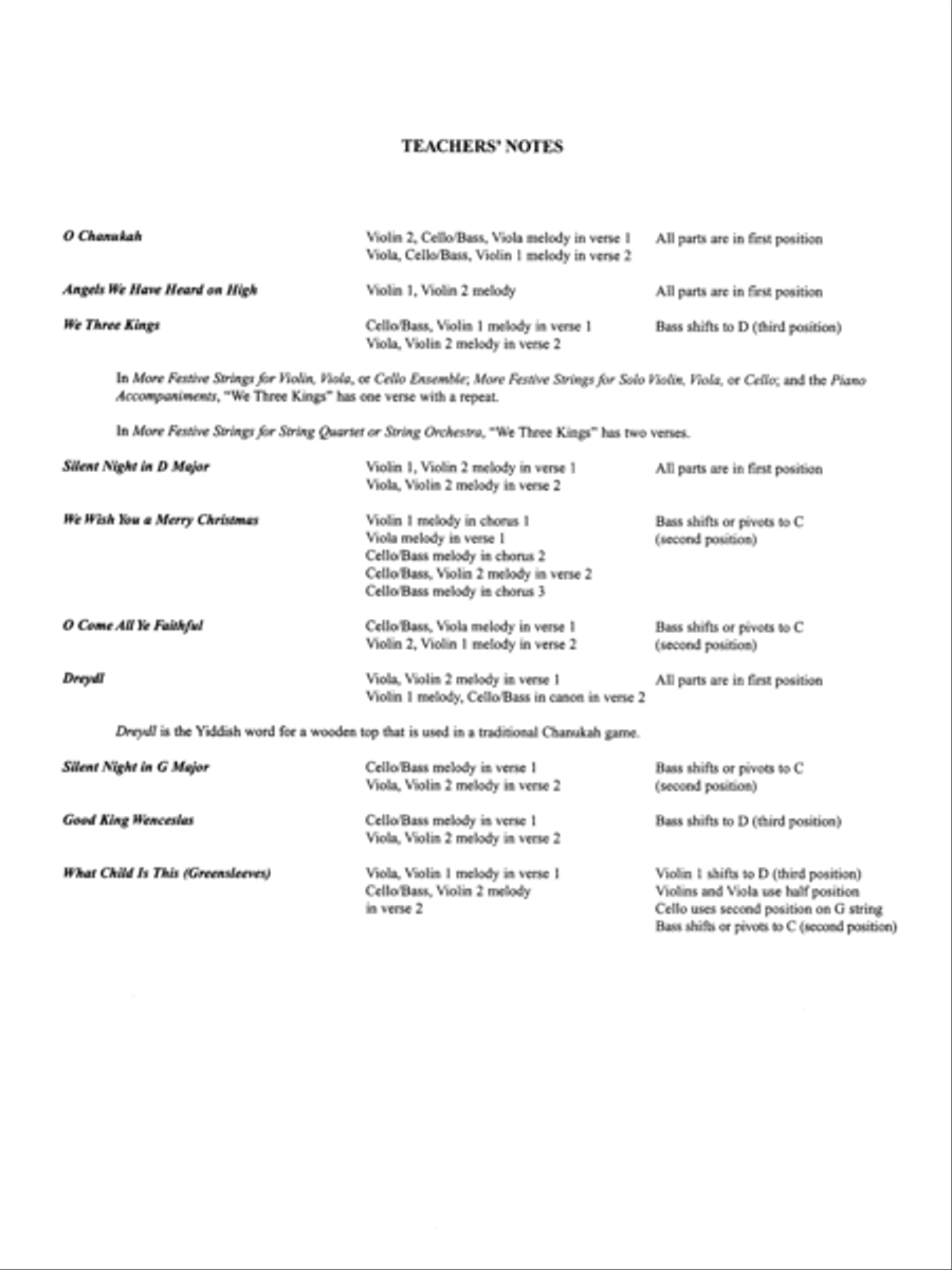 More Festive Strings for String Quartet or String Orchestra String Quartet scores gallery preview page 4