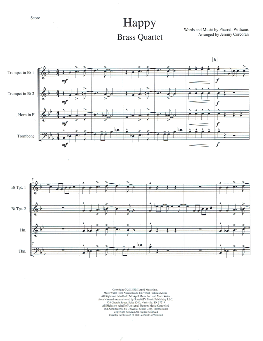 Happy Happy Brass Ensemble scores gallery preview page 1