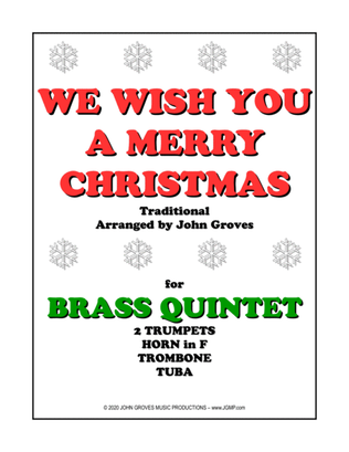 Book cover for We Wish You A Merry Christmas - Brass Quintet
