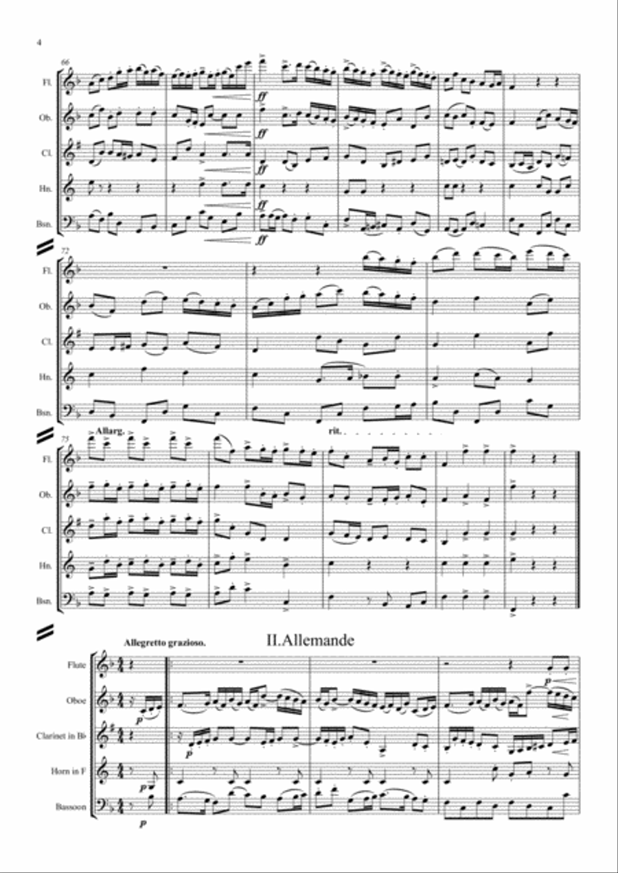 Parry: Lady Radnor's Suite (complete) - wind quintet Woodwind Quintet scores gallery preview page 4