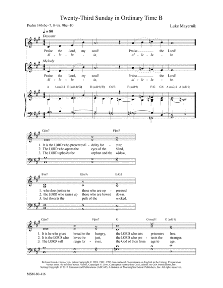 Twenty-Third Sunday in Ordinary Time B 4-Part scores gallery preview page 1