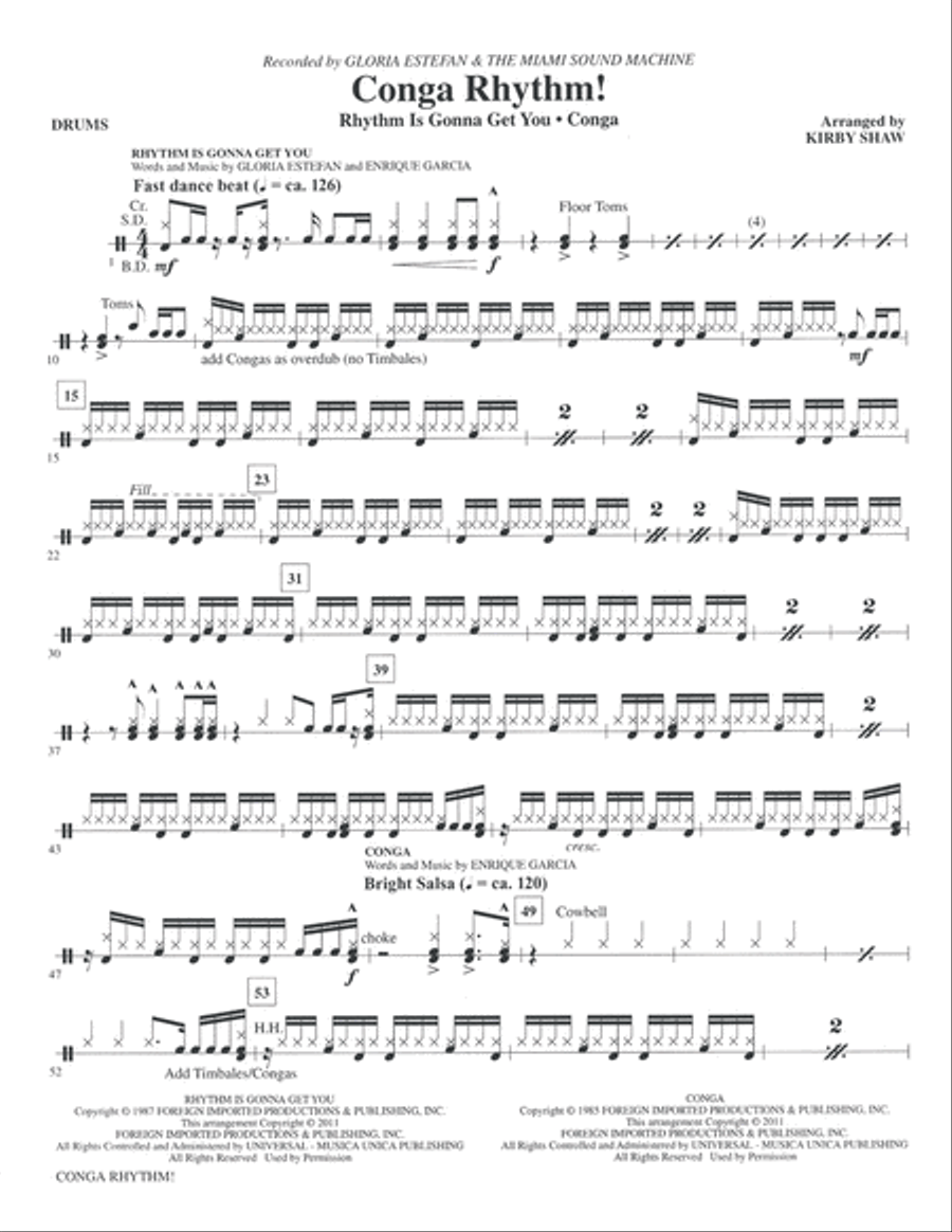 Conga Rhythm: Drums Drums scores gallery preview page 1