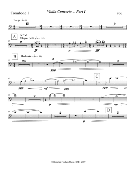 Violin Concerto (2009) Trombone part 1