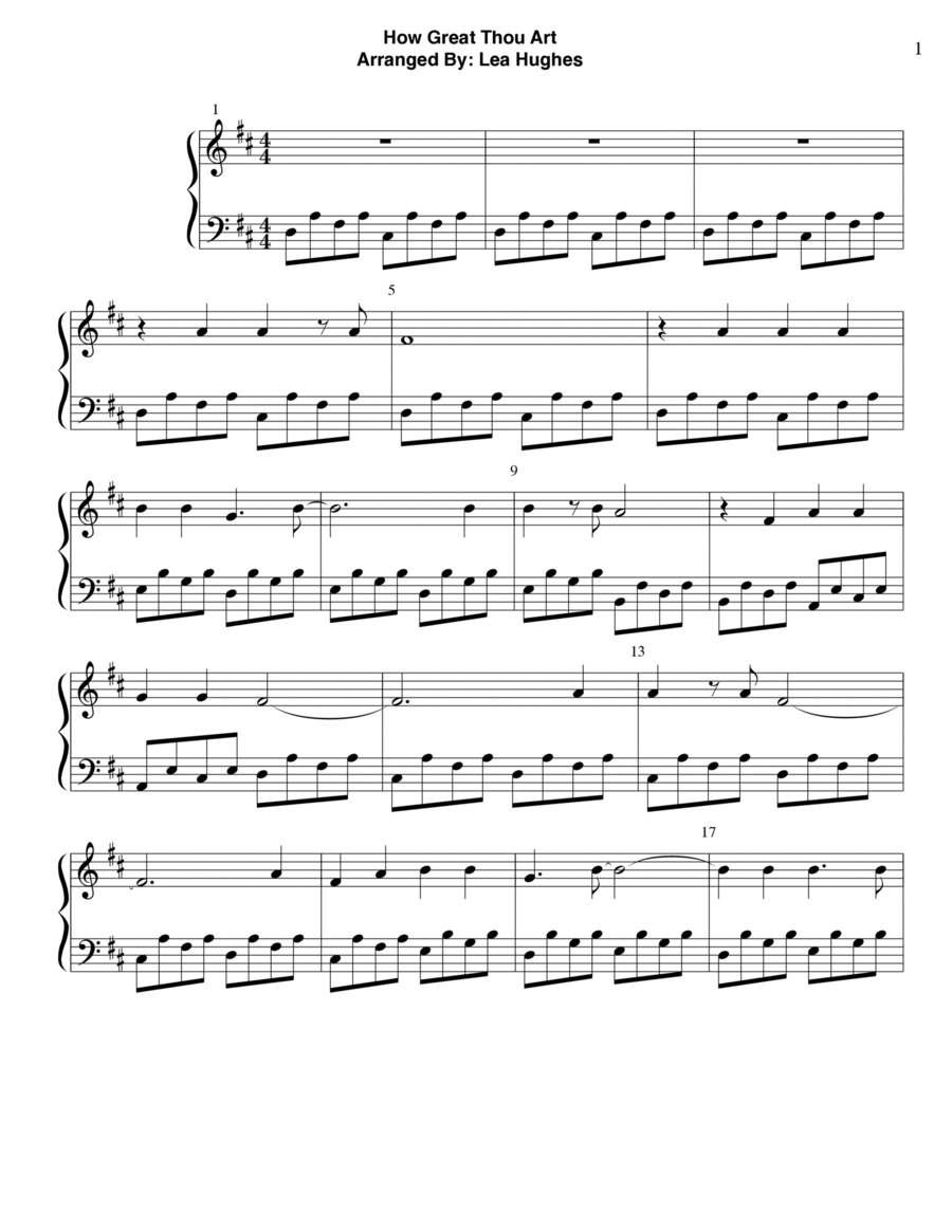 How Great Thou Art Piano Solo scores gallery preview page 1