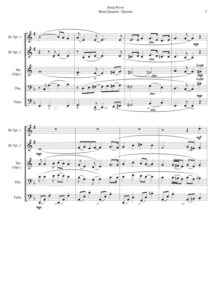 Deep River - Brass Quartet / Quintet - Intermediate image number null