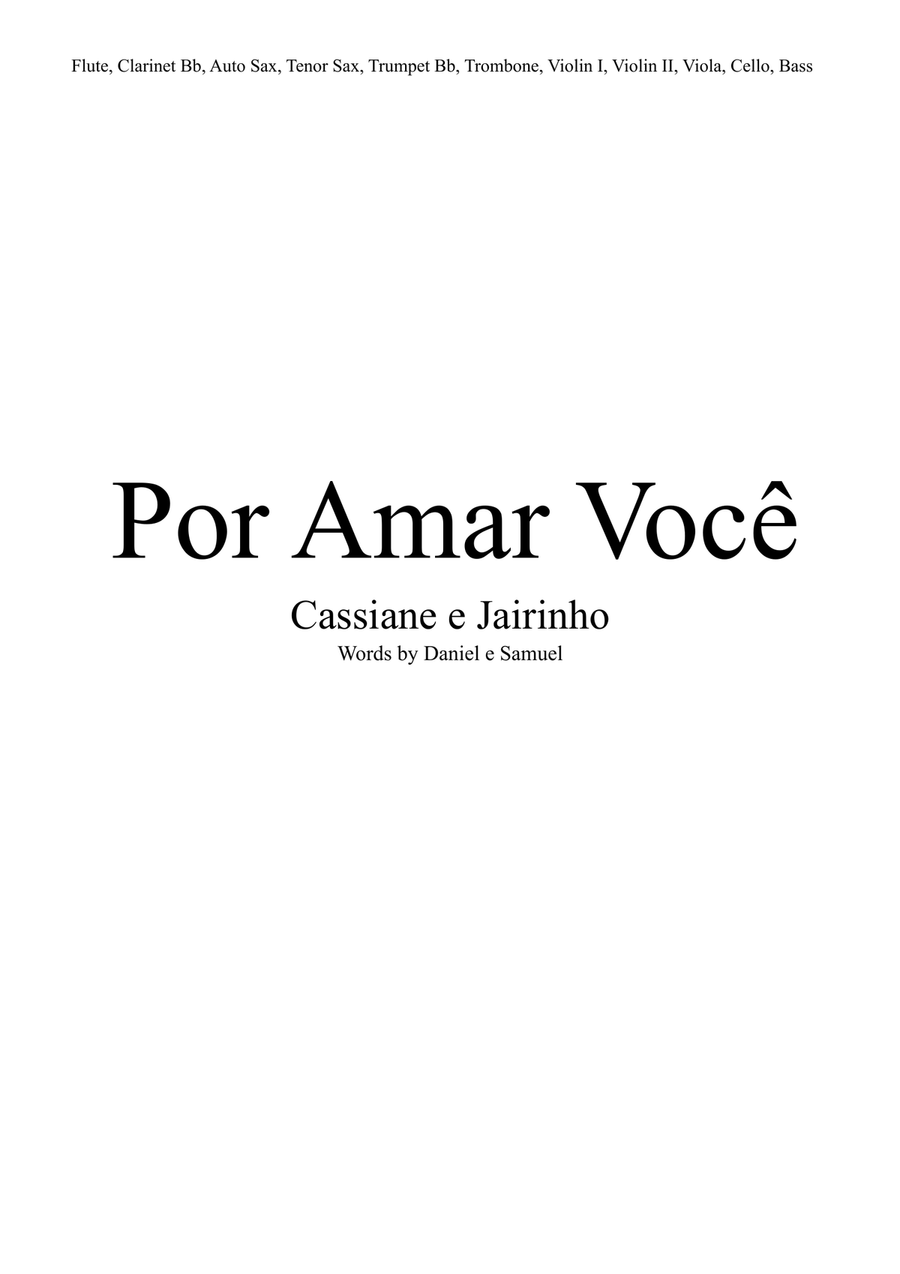 Por Amar Você - Score Only Concert Band scores gallery preview page 1