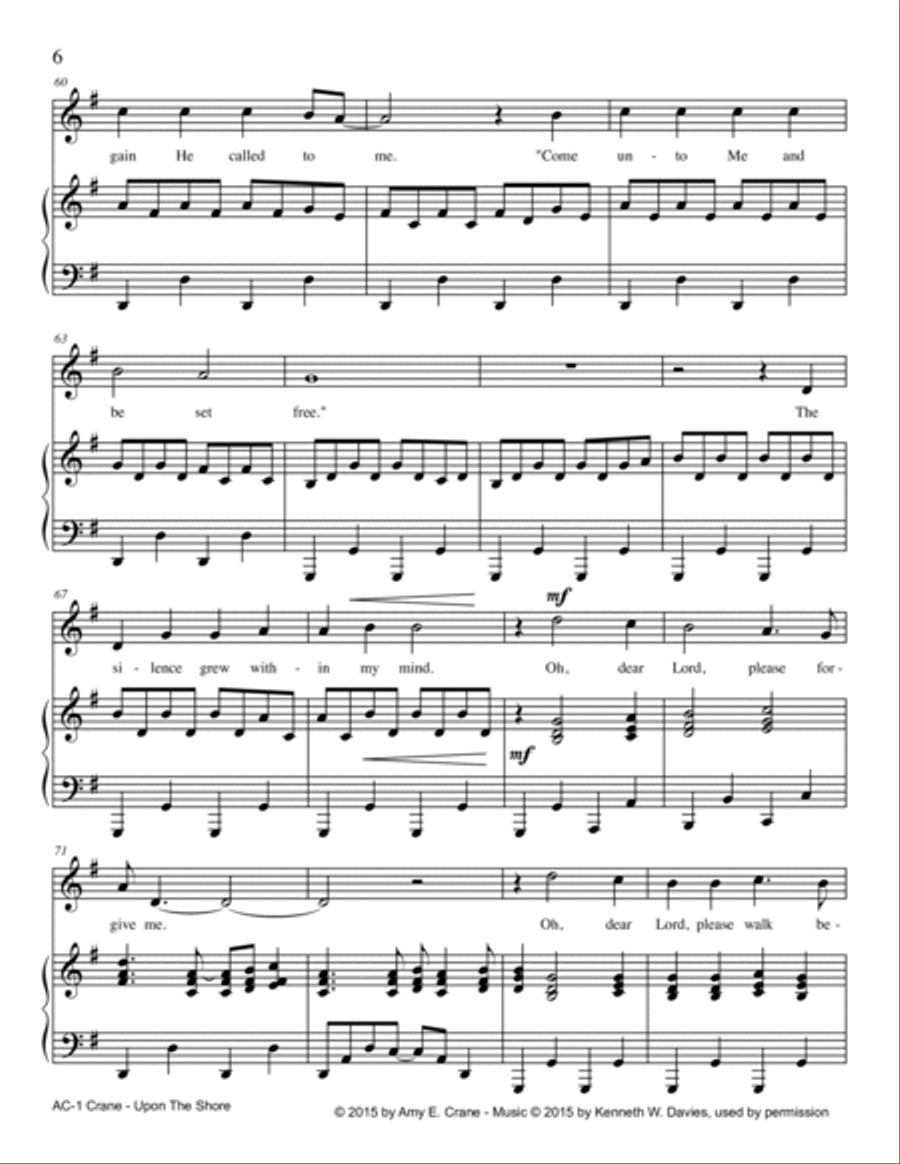 Upon the Shore Piano, Vocal, Guitar scores gallery preview page 6