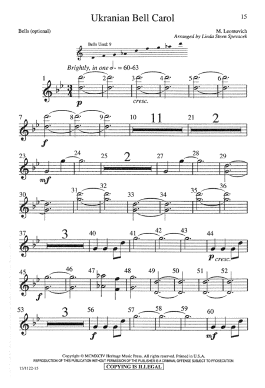 Ukrainian Bell Carol SSA scores gallery preview page 15