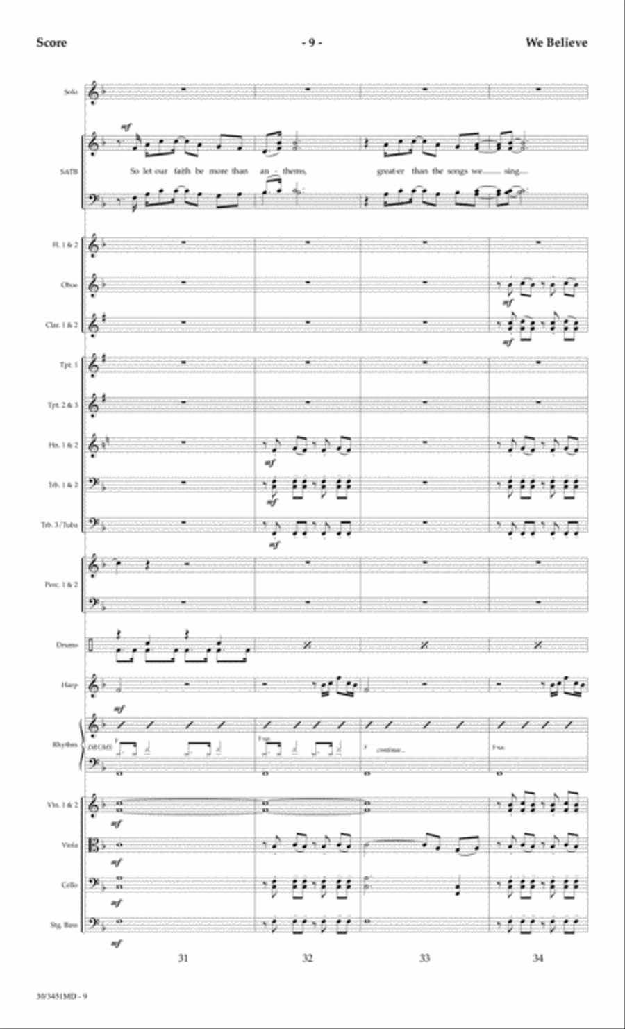 We Believe - Orchestral Score and Parts Choir scores gallery preview page 12