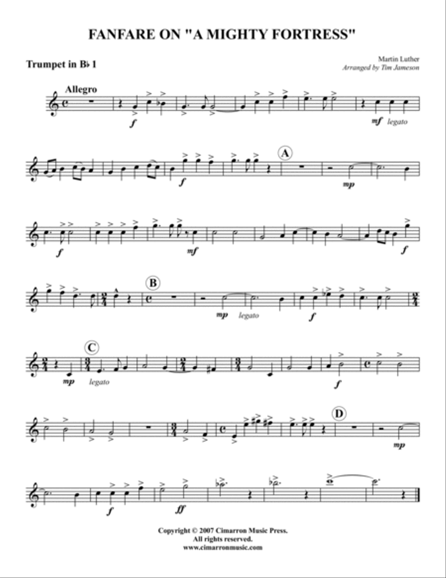 A Mighty Fortress Fanfare Brass Quintet scores gallery preview page 3