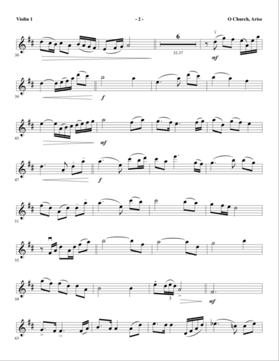 O Church, Arise (Arise, Shine) - Violin 1 Choir scores gallery preview page 2